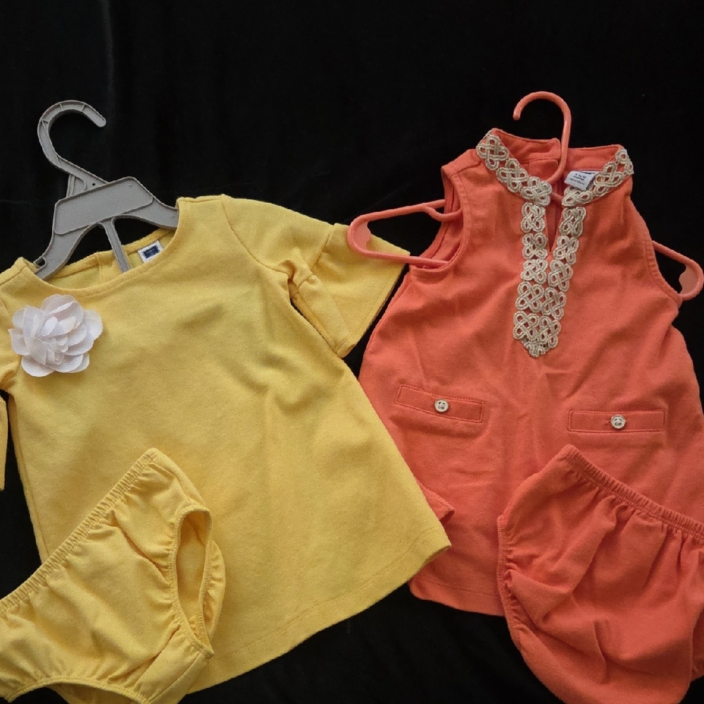 Janie and Jack Yellow and Orange Diaper Cover Set